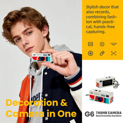 Portable Mini Thumb Camera 1080P FHD – 130° Wide-Angle, Autofocus, Fill Light, TFT LCD Screen
