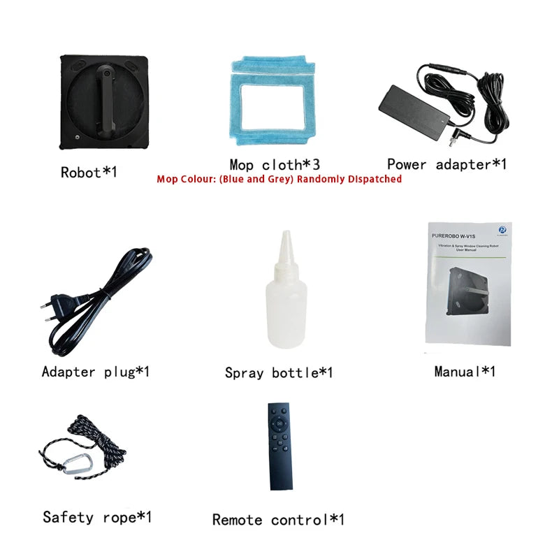 Purerobo W-V1S Robot Window Cleaner – APP Control, Auto Water Spray