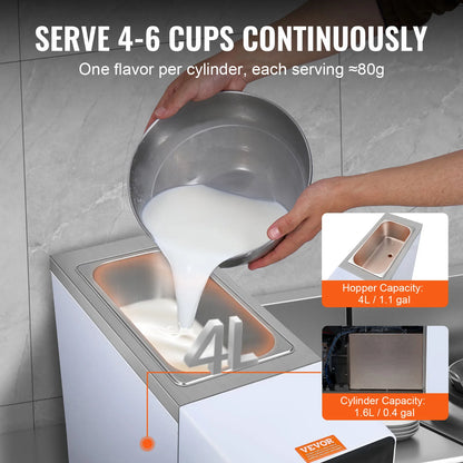 SucceBuy 4L Soft Serve Ice Cream Machine – Touch Screen, Auto Clean, Pre-Cooling | EU