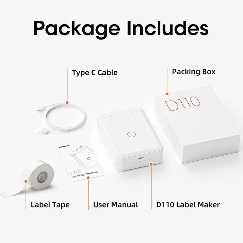 Niimbot D110 Portable Mini Label Printer – Thermal, Inkless, Bluetooth, UV