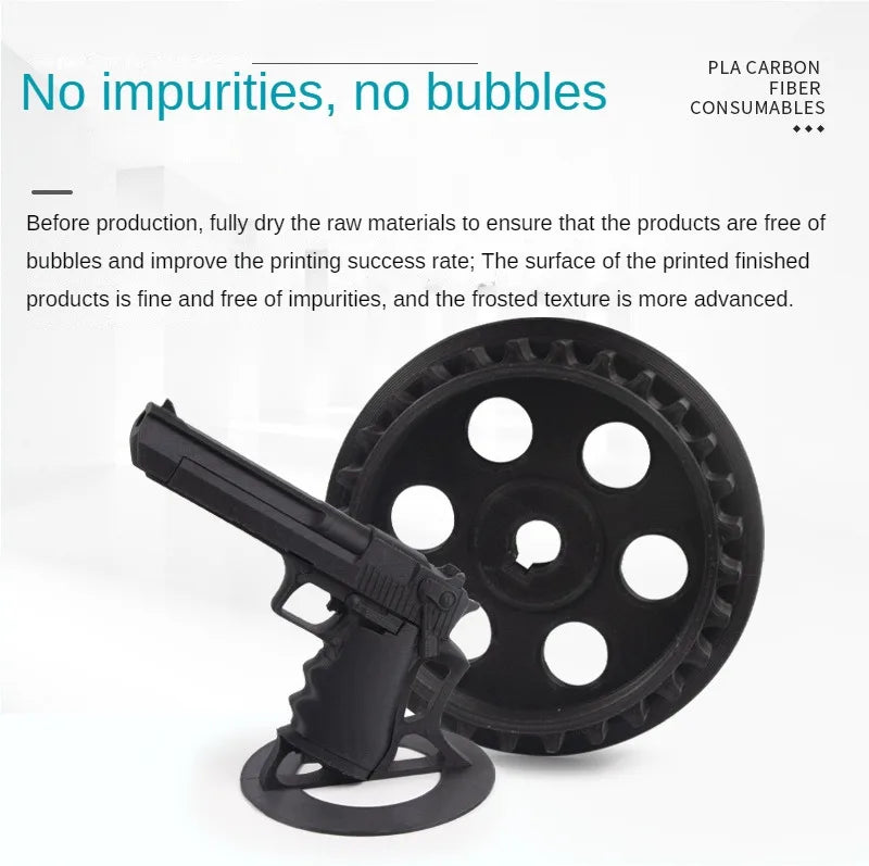 Carbon Fiber PLA Filament 1.75mm – High-Accuracy +/-0.02mm, 1KG / 250G Spool