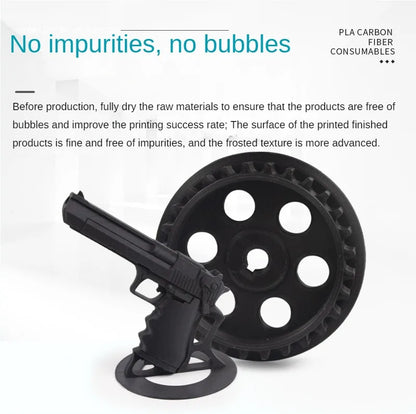 Carbon Fiber PLA Filament 1.75mm – High-Accuracy +/-0.02mm, 1KG / 250G Spool
