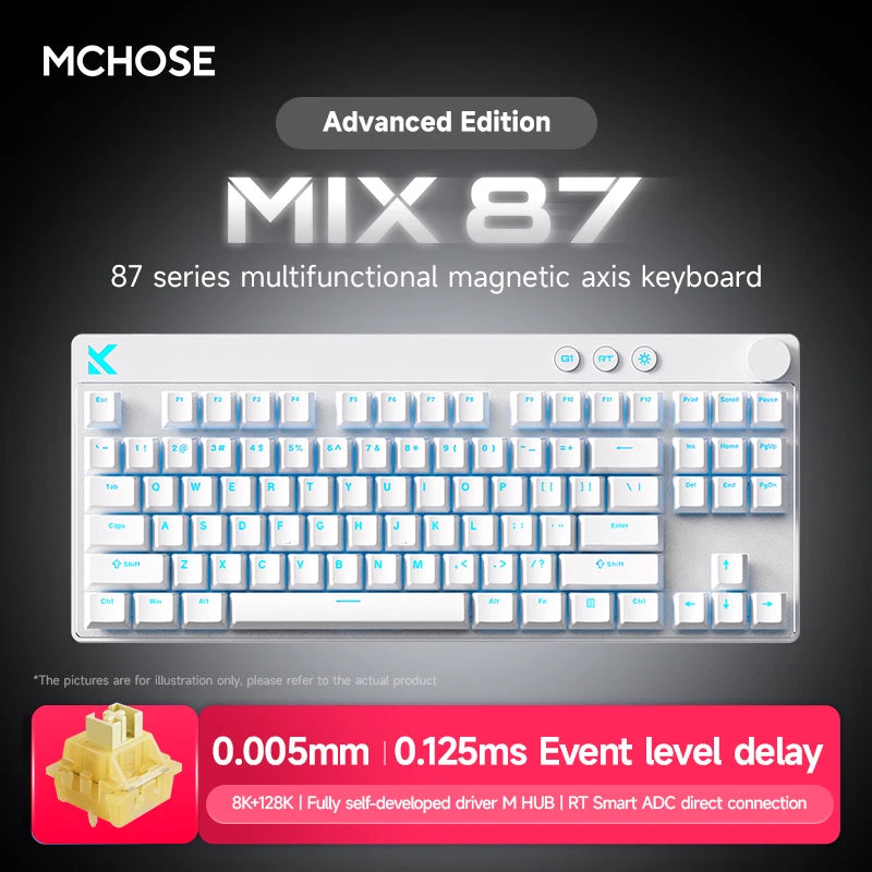 MCHOSE MIX87 Magnetic Axis Gaming Keyboard | 87 Keys | 8K Hz | 0.08ms | RGB | Hot-Swap | Wired