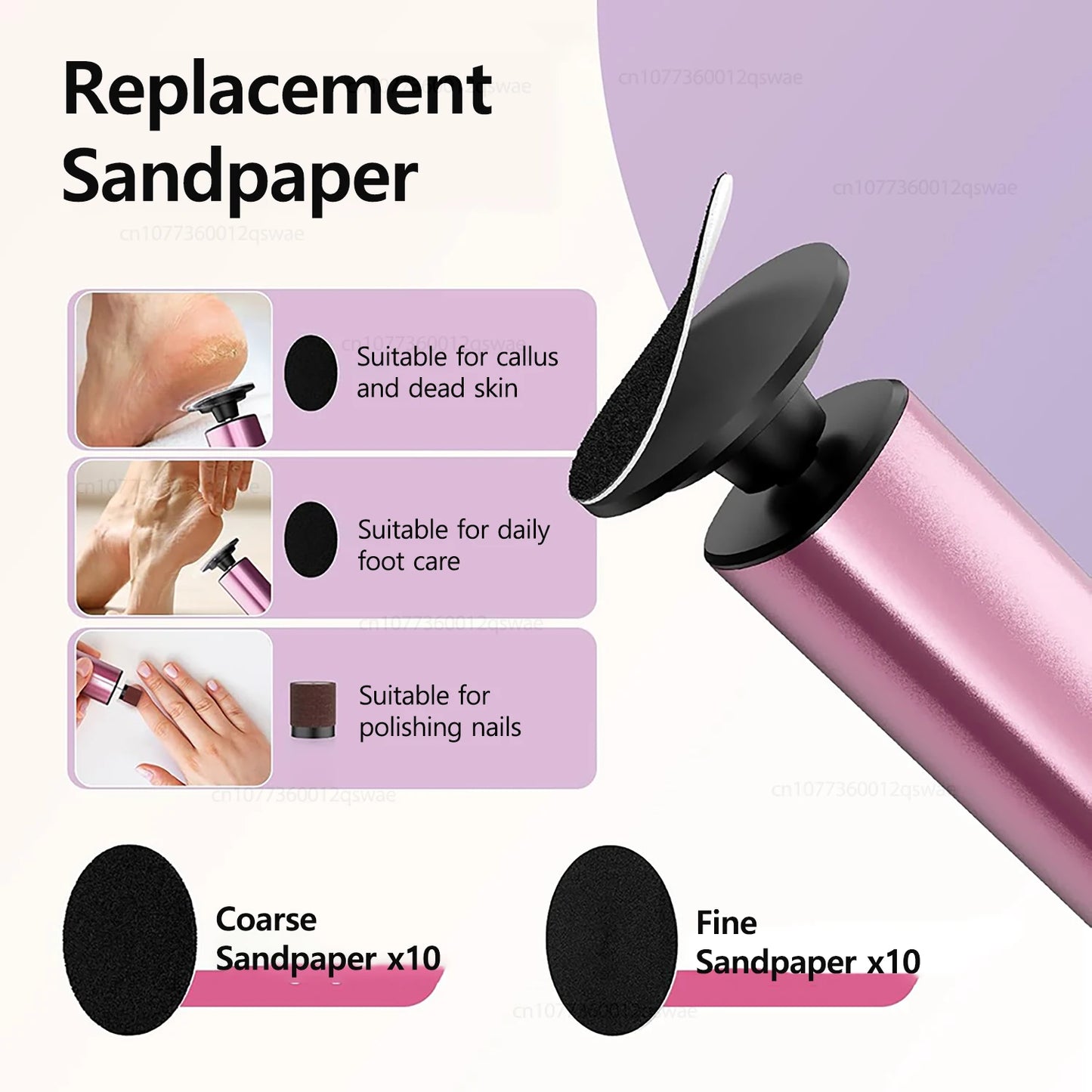 Electric Foot File Rechargeable – Pedicure Callus & Dead Skin Remover for Heels