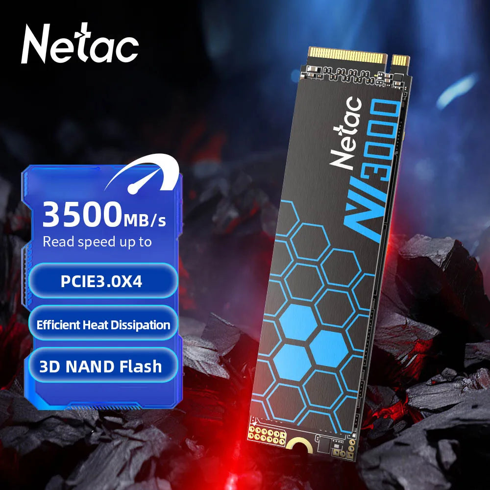 Netac NVMe M.2 SSD – 250GB to 2TB, PCIe 3.0x4, 2280 for Laptop & Desktop