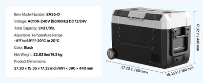 SucceBuy Portable Car Refrigerator & Freezer | 20–55L | DC 12V/24V & AC 110-240V | EU Stock