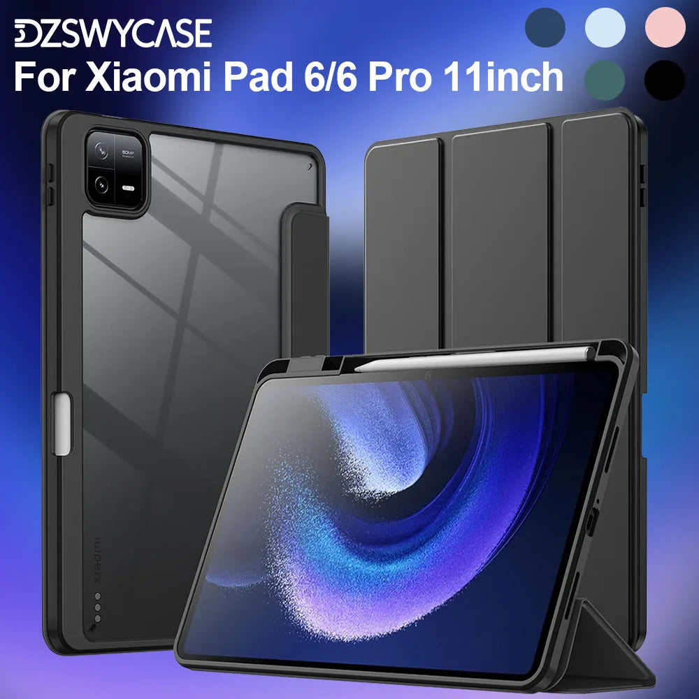 Trifold Stand Smart Case with Pen Holder for Xiaomi Mi Pad 6 / Pad 6 Pro 11" 2023