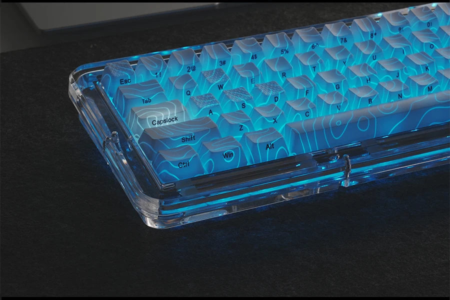 XVX Topographic Keycaps 118 Keys – OEM Profile, Shine-Through, IMD-Tech, Side Print