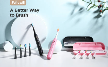 Fairywill FW-D7 Sonic Electric Toothbrush | 5 Modes | USB | Smart Timer | Travel Case