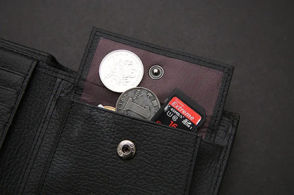 Genuine Cowhide Leather Men's Wallet – Short Bifold
