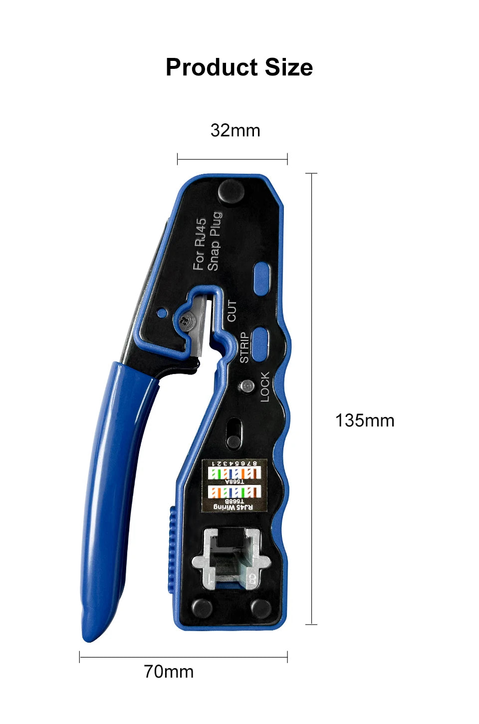 OMAY RJ45 UTP Crimper Tool | CAT5/6/7/8 Pass-Through Ethernet Cable Stripper & Connector Kit