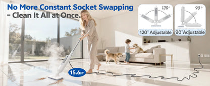 INSE F2 Steam Mop 6-in-1 – High Temp Steam Cleaner for Hard Floors & Carpet