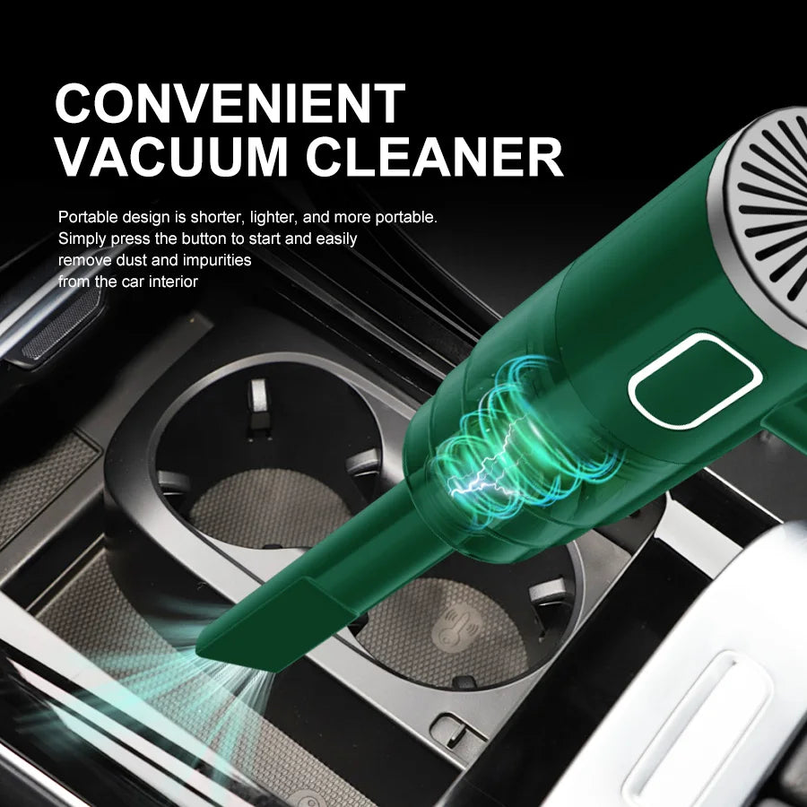 Portable wireless handheld car vacuum cleaner with HEPA filter and 2000mAh battery, compact and easy to use for cleaning vehicles.