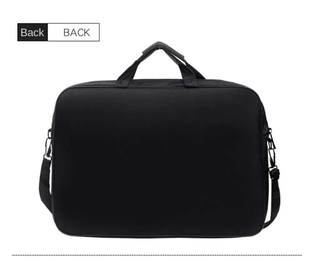Waterproof Laptop Briefcase Bag – 15", 15.6", 17", Nylon, Dual Zipper, Shoulder Strap