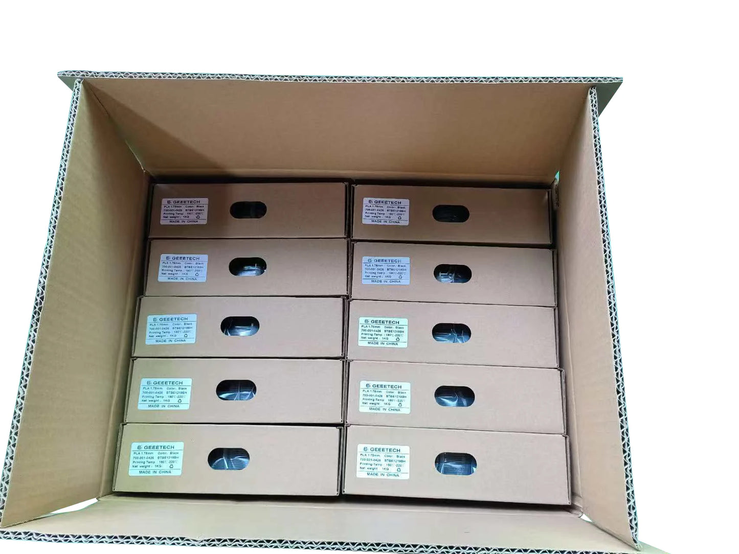 GEEETECH 3D Printer Filament – 10KG Box, 1.75mm Matte / PETG / Silk PLA / TPU / ABS, Safe Materials