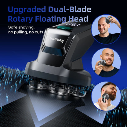 Kensen S32 7D Electric Head Shaver for Men – 8100/8500RPM, IPX6, USB-C, Magnetic Head, 120min