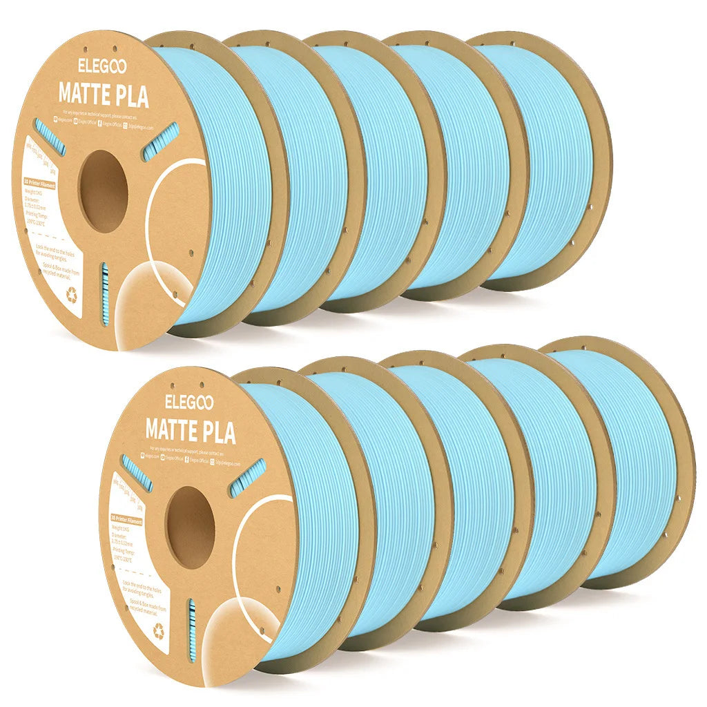 ELEGOO Matte PLA Filament 1.75mm 1KG – +/-0.02mm Accuracy, Cardboard Spool