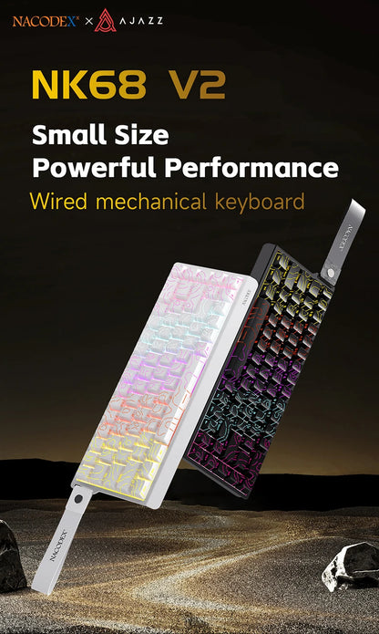 AJAZZ NK68 V2 Gaming Mechanical Keyboard | Hot-Swap | RGB Backlight | 68 Keys | Red Switch | USB