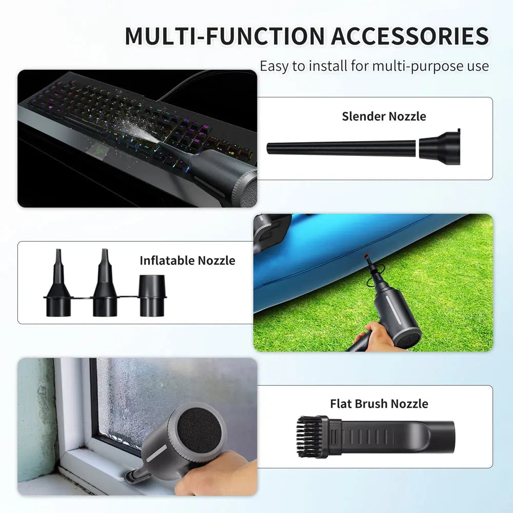 500W Electric Air Duster & Air Pump 2-in-1 — Compressed Air Cleaner for PC, Laptop, Keyboard