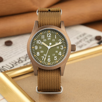 Militado ML05 Vintage Field Watch – 38mm, VH31 Sweep, Sapphire AR Crystal, Luminous