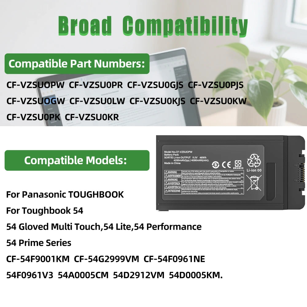 Panasonic Toughbook CF-54 Replacement Battery 46Wh — CF-VZSU0PW / CF-VZSU0PR