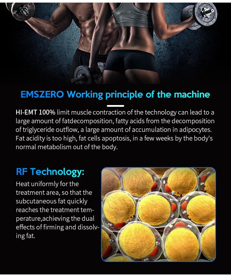EMS Mini 200Hz Body Sculpting Machine – RF + Muscle Stimulation, Fat Burning, Electromagnetic Slimming