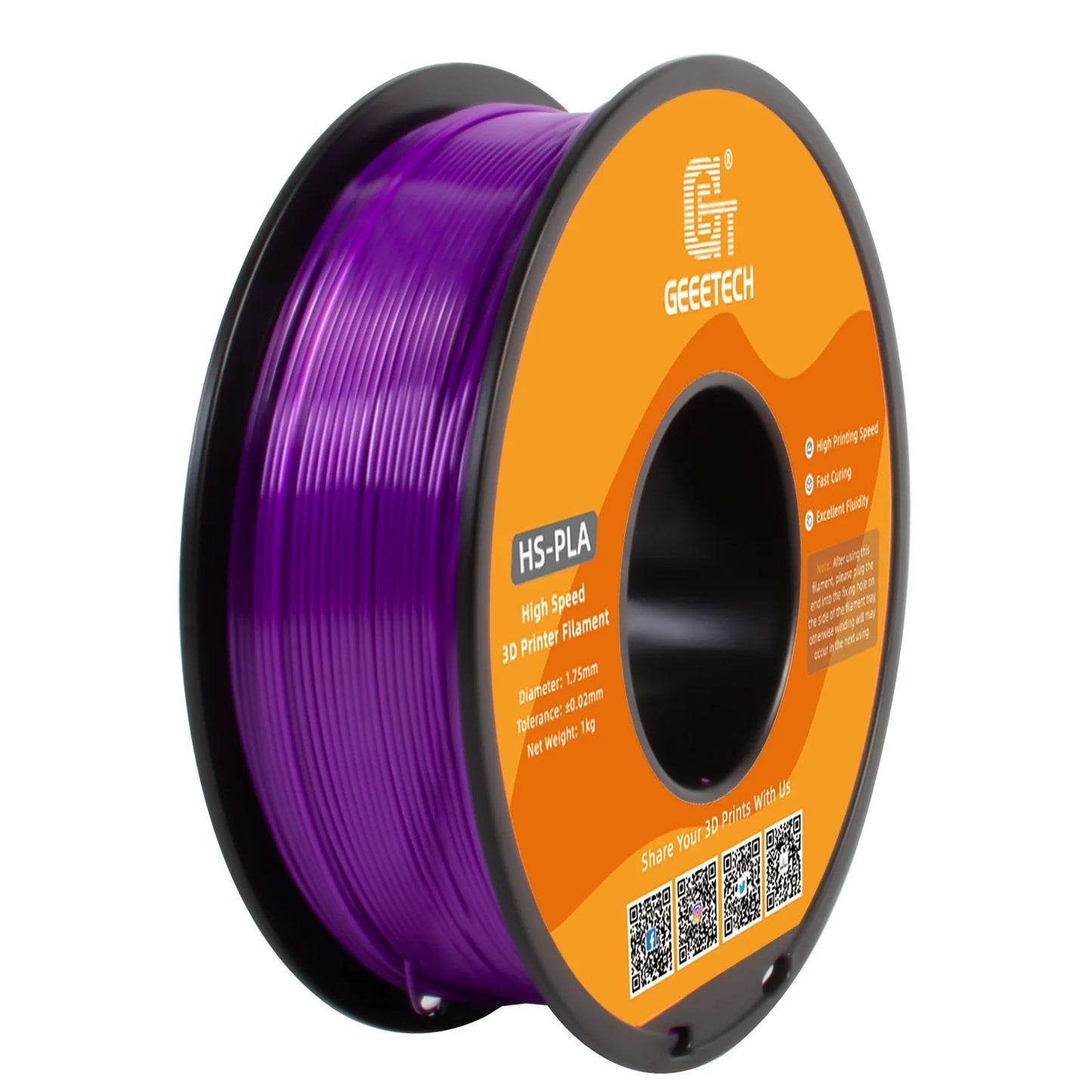 GEEETECH High-Speed PLA Filament – 1.75mm, 1KG, Fast Curing, HS-PLA for High-Speed 3D Printing