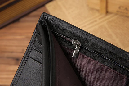 Genuine Cowhide Leather Men's Wallet – Short Bifold