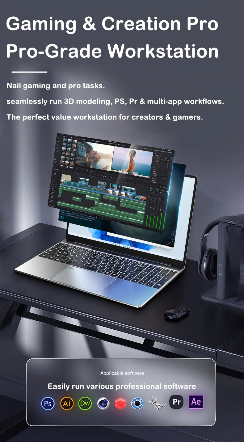 Ultra Slim Laptop 15.6" – Intel Core i9-9900, 32GB RAM, 2TB SSD, Windows 11 Pro, Full HD