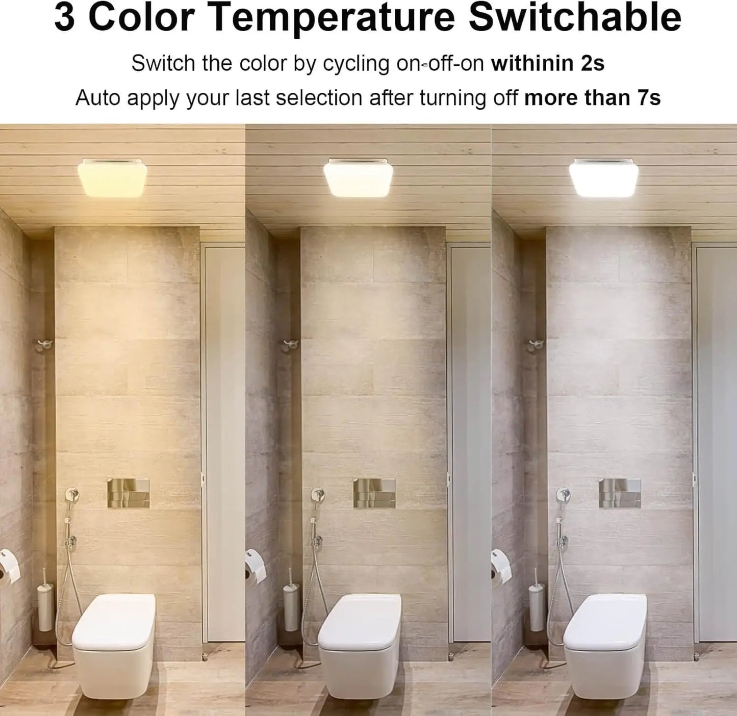 Bathroom Exhaust Fan with LED Light 110 CFM – 3 Color Temps, 1000LM, Ultra Quiet 2.5 Sones