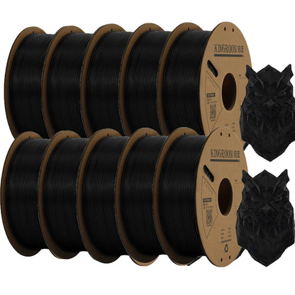 KINGROON PLA Filament 1.75mm – 5 or 10 Rolls, Mixed Colors, No Bubble