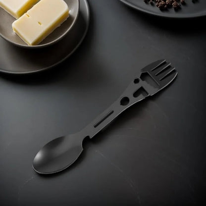 5-in-1 Camping Utensils Set | 316L Stainless Steel Fork, Knife, Spoon & Bottle Opener