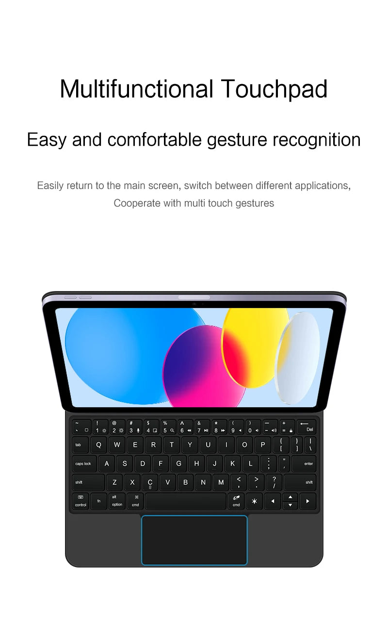 Magic Keyboard for iPad 11th Gen (A16) 2025 | Smart Case | Multi-Language | Black & White | 7 Languages