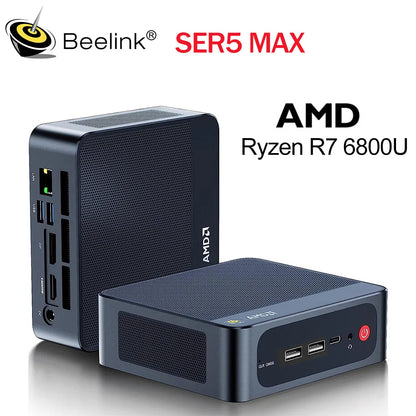 Beelink SER5 Max Mini PC – AMD Ryzen 7 6800U/7735HS, DDR5, WiFi 6, 2.5G LAN