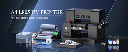 A4 UV Flatbed Printer for Epson L805 – Phone Cases, Bottles, Acrylic, PVC, UV DTF Stickers
