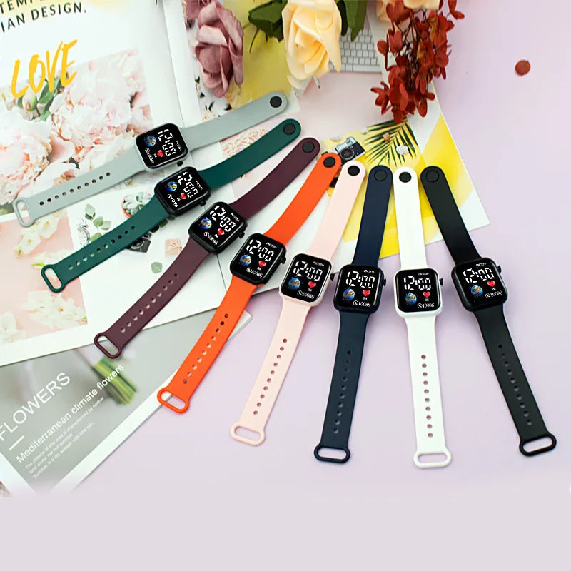YIKAZE Kids LED Digital Watch – Silicone Strap, Cartoon Sport Wristwatch for Boys & Girls