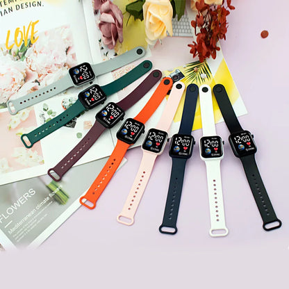 YIKAZE Kids LED Digital Watch – Silicone Strap, Cartoon Sport Wristwatch for Boys & Girls