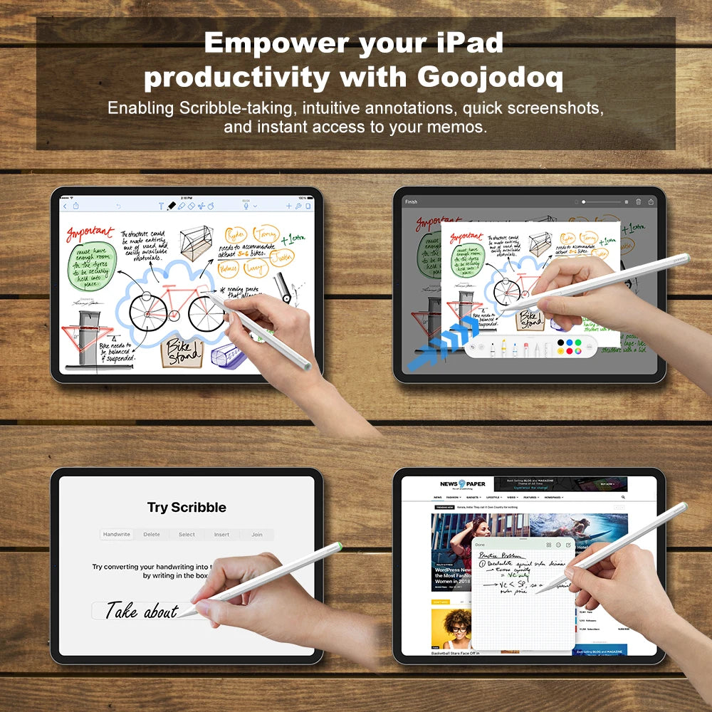 iPad Stylus Pen – Wireless Charging, Palm Rejection, Tilt Sensitivity for iPad Pro, Air, Mini