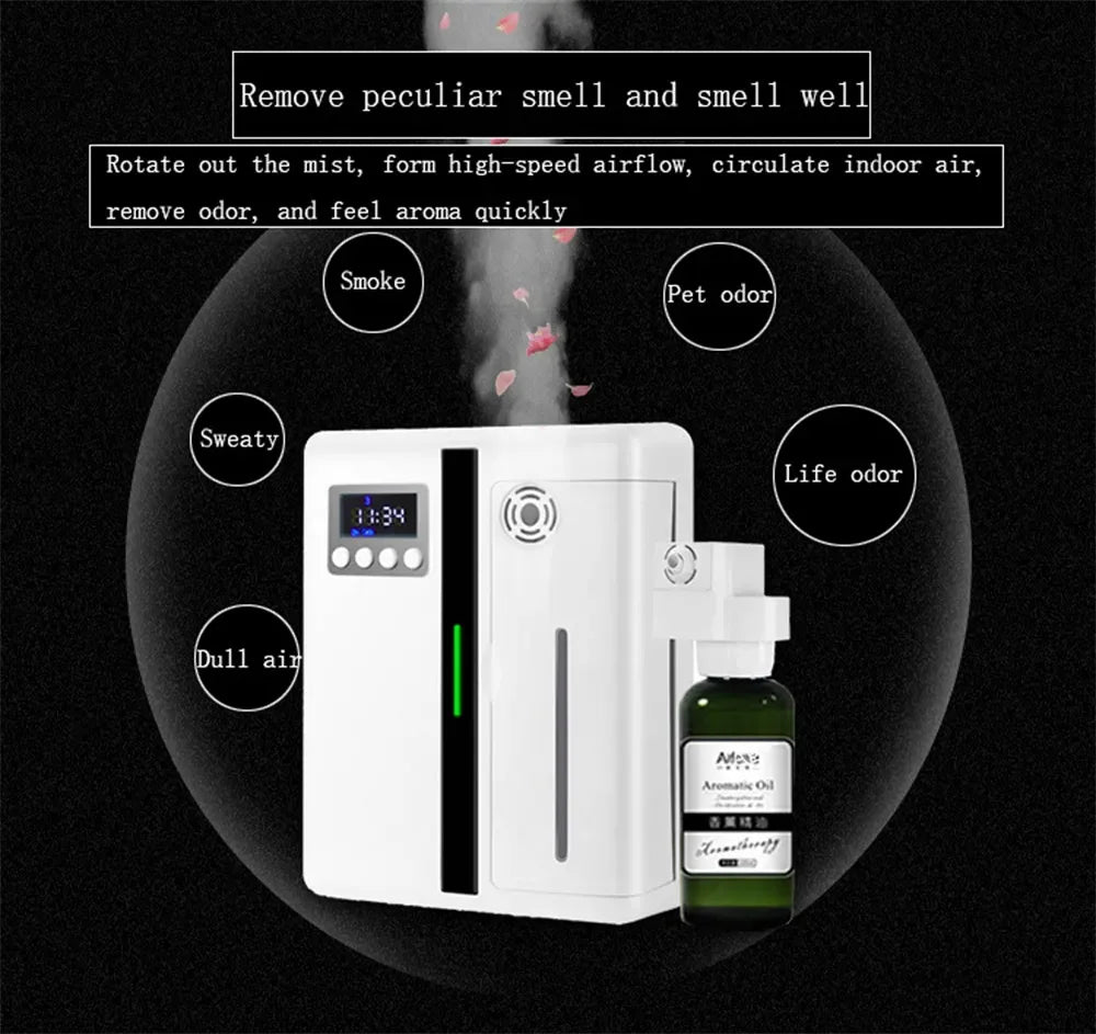 Bluetooth Room Fragrance Diffuser 300m³ – Electric Essential Oil Air Freshener for Home