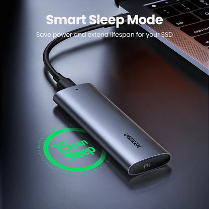 UGREEN M.2 SSD Case | NVMe & SATA Dual Protocol | USB-C 3.1 10Gbps | NVMe PCIe / NGFF SATA | External SSD Enclosure