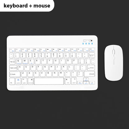 Wireless R.E.D. Shopping Bluetooth keyboard and mouse set for iPad, tablet, Android, and Windows devices, with sleek black design.