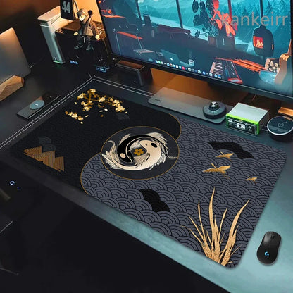 Koi Fish Taichi XXL Gaming Deskmat 90x40 – Natural Rubber, Anti-Slip, Smooth Surface