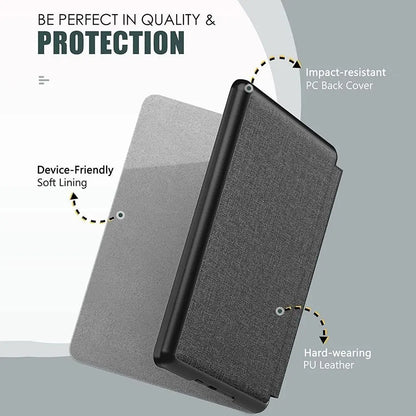 Black protective shell cover for all-new Kindle 11th Gen with built-in light, designed by R.E.D. Shopping, showing the sleek e-reader case.