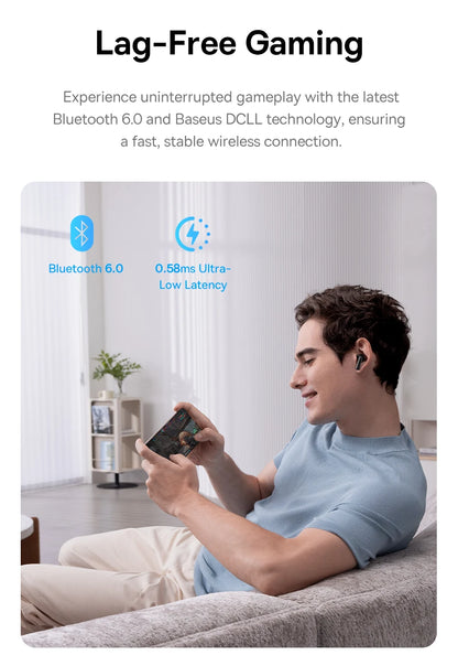 Baseus EP10 Pro ANC TWS Earbuds – 50dB, LDAC, Bluetooth 6.0, 6 Mics, Hi-Res, IP55