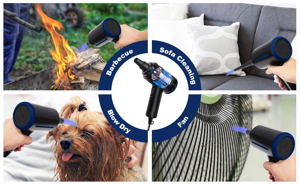 ATENGO TD08 500W Electric Air Duster – Cordless Handheld Blower & Vacuum for PC, Car, Desk