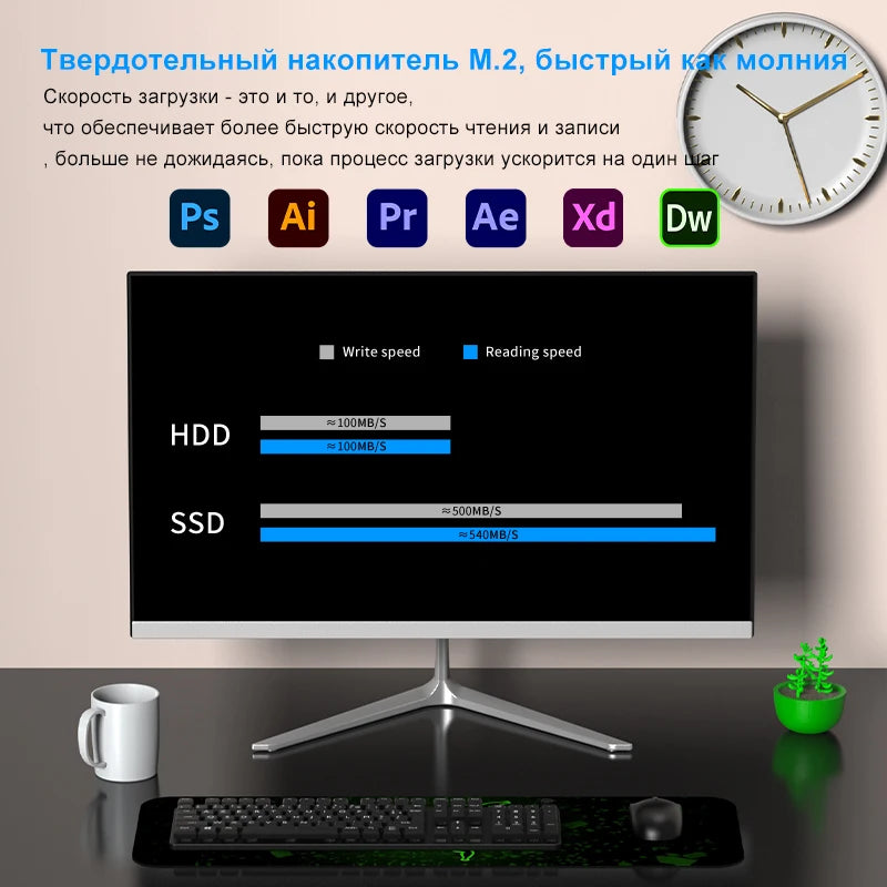 R.E.D. Shopping BYONE BYYI5 23.8-inch all-in-one desktop PC with Intel Celeron N5095, 16GB DDR4, 512GB SSD and Windows 11.