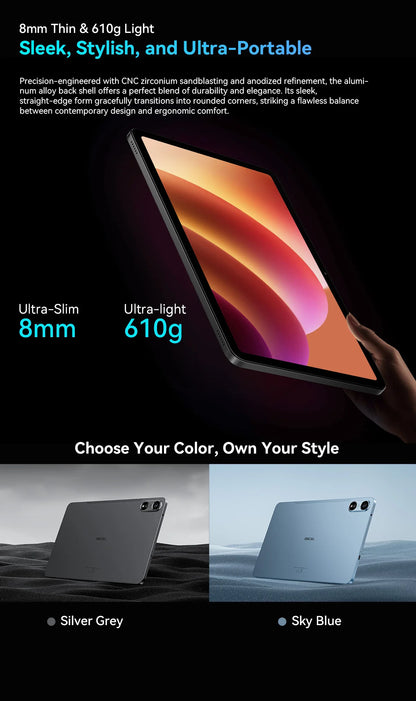 OSCAL Pad 100 Tablet – 12" 2K IPS, Android 15, Unisoc T615, 9000mAh, 4G LTE, 16MP