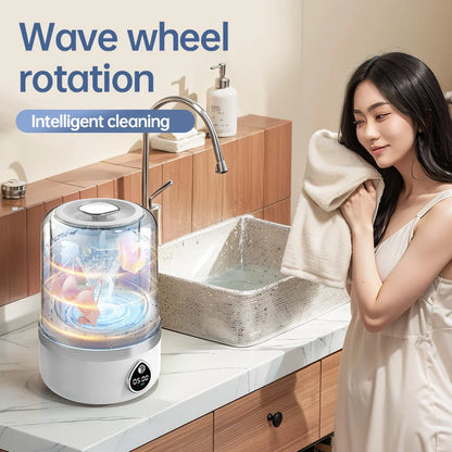 Mi Portable Mini Washing Machine 1.5L — Wireless Underwear & Socks Cleaner, LED Laundry Bucket