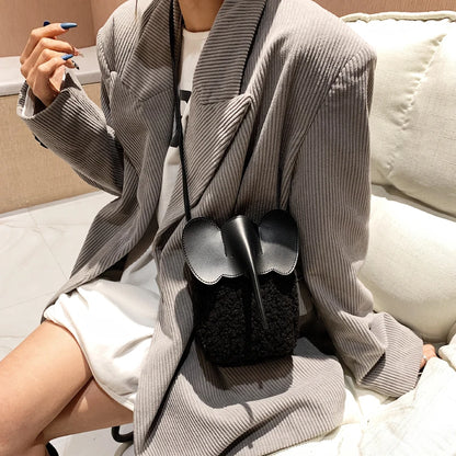 Corduroy Elephant Phone Bag – Luxury Bucket Shoulder Purse for Women