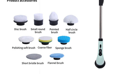 9-in-1 Electric Rotating Cleaning Brush | Wireless | Replaceable Heads | Telescopic Handle